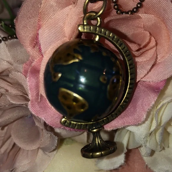 Globe Necklace World Globe and Binoculars Necklace Globe Graduation Gift - Picture 13 of 16